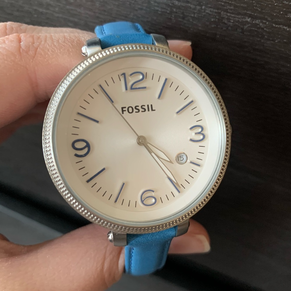 Blue Leather Strap Fossil Watch